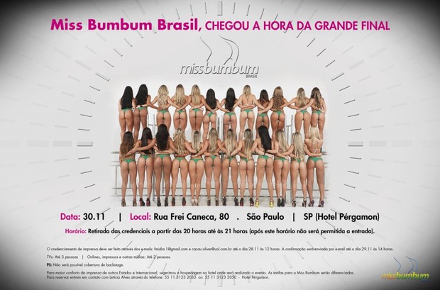 Convite Miss Bumbum 2012 (Foto: Divulgação / Miss Bumbum)