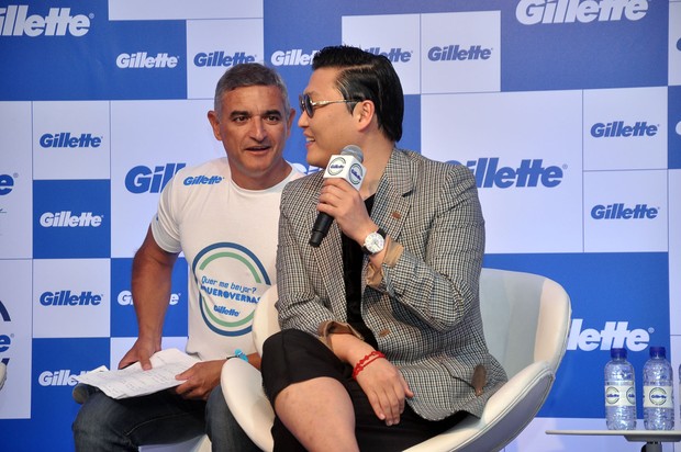 Coletiva com Psy durante ação da Gillette (Foto: Joilson César/Ag Haack)
