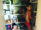 Juliana Paes posta foto e mostra filhos dentro da despensa