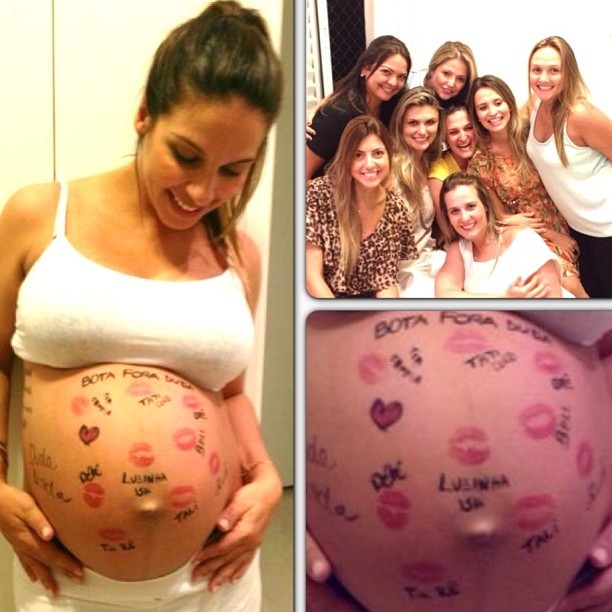 Juliana Despirito, namorada de Henri Castelli, faz bota fora com amigas antes de dar à luz (Foto: Instagram)