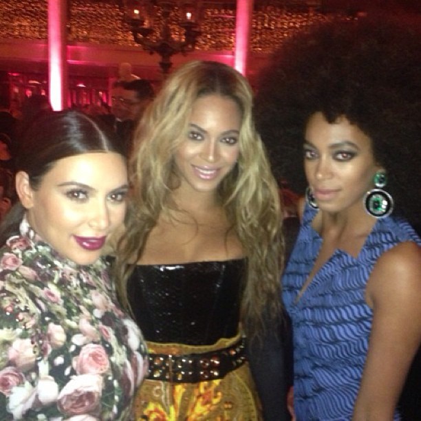 Beyoncé, Kim Kardashian e Solange Knowles (Foto: Instagram / Reprodução)