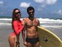 Sabrina Sato e Duda Nagle exibem corpos sarados em praia de Alagoas