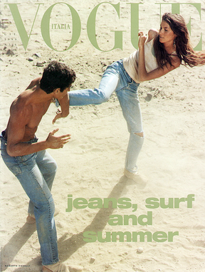 André Resende com Gisele Bündchen na capa da Vogue Italia (Foto: Reprodução)