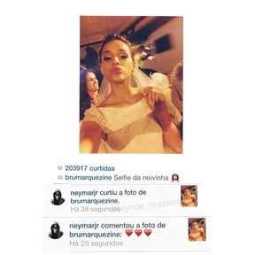 Bruna Marquezine de noiva nos bastidores de Em família e Neymar curte (Foto: Instagram/ Reprodução)