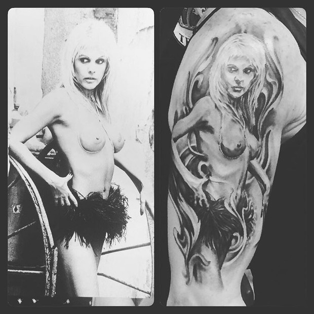 Cacá Werneck tatua foto Monique Evans no braço (Foto: Instagram / Reprodução)