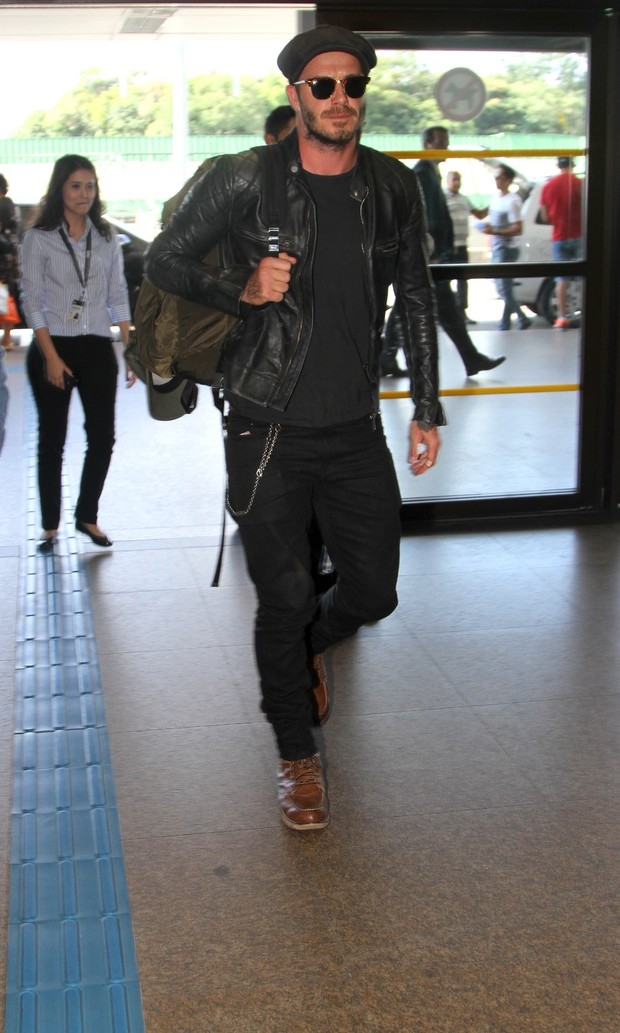 David Beckham embarca de volta para Londres (Foto: Thiago Duran / AgNews)