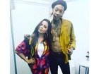 Anitta posa com o rapper Wiz Khalifa nos bastidores do Planeta Atlântida