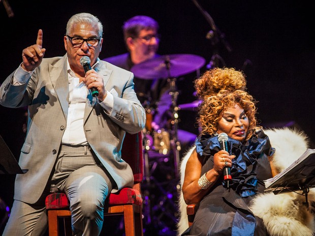 Elza Soares e Mitch Winehouse em show em São Paulo (Foto: Francisco Cepeda/ Ag. News)