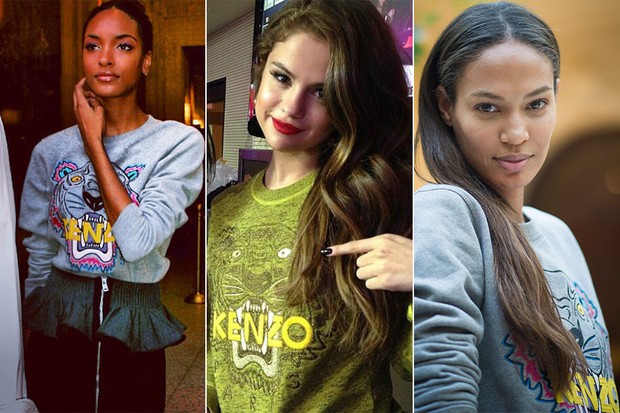 MODA - Kenzo sweatshirts - Jourdan Dunn, Selena Gomez e Joan Smalls (Foto: Instagram / Twitter / Getty Images)