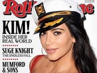 Kim Kardashian mostra sutiã vermelho em capa de revista