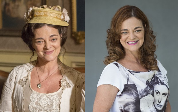 Antes e depois de Salomé, personagem interpretada por Inês Peixoto (Foto: Globo/Divulgação)