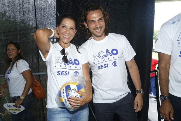 Ângela Vieira e Igor Rickli participam do Ação Global (Foto: Roberto Filho / AgNews)