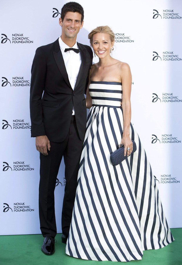 Novak Djokovic com a namorada, Jelena Ristic (Foto: Reuters)