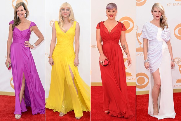 Tendências de moda no Emmy - Allison Janney, Anna Faris, Kelly Osbourne e Lily Rabe (Foto: AFP / Agência)