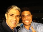 William Bonner tieta Ronaldo e Cafu em Brasília