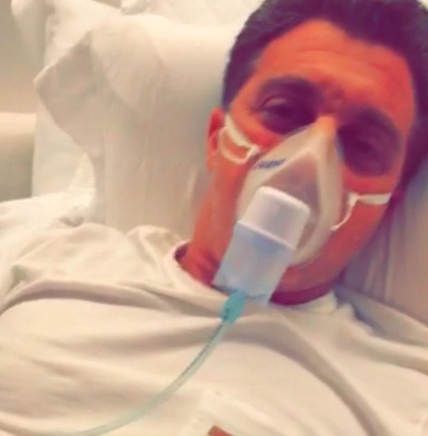 Luciano Huck fazendo nebulização: gripe e resfriado de inverno (Foto: Reprodução/Snapchat)