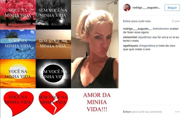 Rodrigo Augusto de Pádua tinha perfil dedicado a Ana Hickmann (Foto: Instagram / Reprodução)