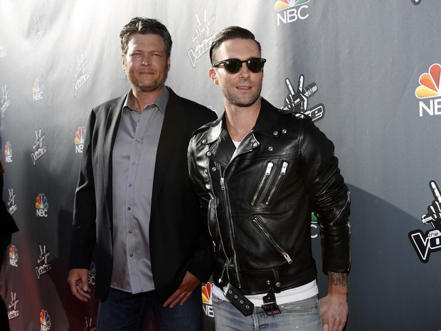 Blake Shelton e Adam Levine em evento em Los Angeles, nos Estados Unidos (Foto: Mario Anzuoni/ Reuters)