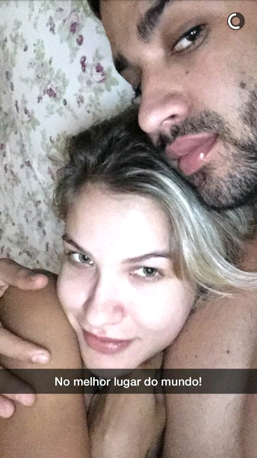 Andressa Suita e Gusttavo Lima (Foto: Reprodução/Snapchat)