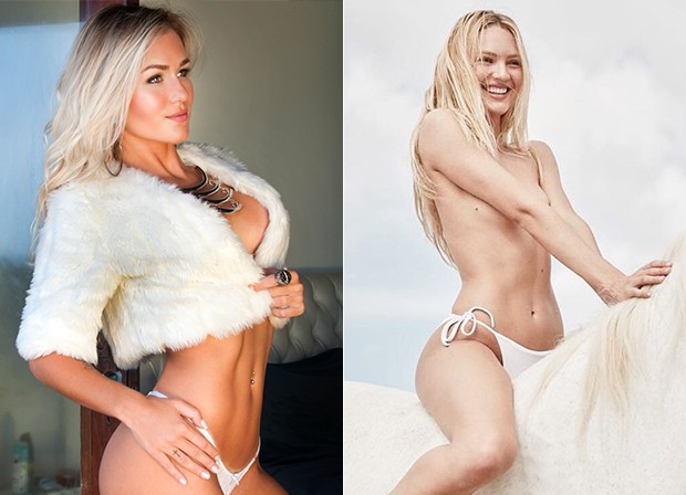 Nathaly Wahast e Candice Swanepoel  (Foto: WAGNER CARVALHO / Reproduçãi Instagram)