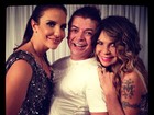 Ivete Sangalo posa com David Brazil e Elba Ramalho no Recife