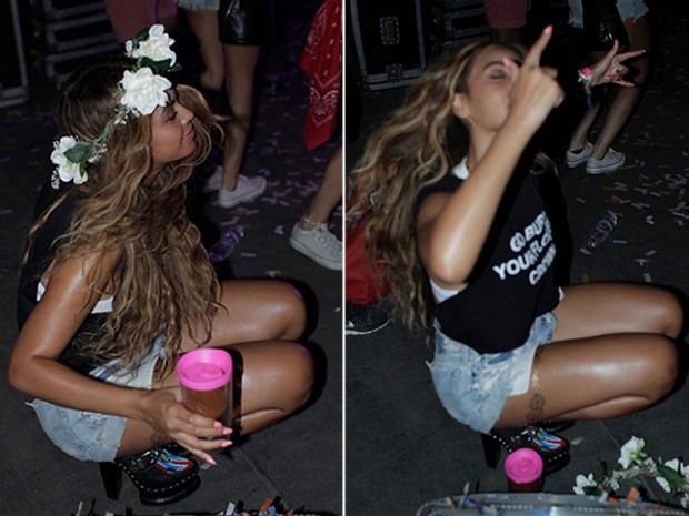 Beyoncé nos bastidores do clipe da música Feeling myself (Foto: Site Oficial/ Reprodução)