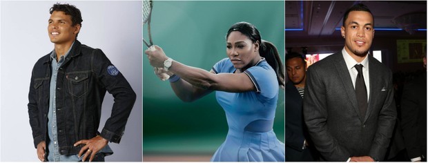 Thiago Silva,  Serena Williams e Giancarlo Stanton foram os atletlas que mais apareceram em comerciais na TV aberta em São Paulo e no Rio de Janeiro, entre 5 e 21 de agosto (Foto: Getty Image e Reprodução do Instagram)