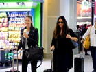 Luiza e Yasmin Brunet embarcam juntas em aeroporto
