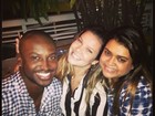 Preta Gil janta com Thiaguinho e Fernanda Souza