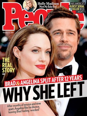 Angelina Jolie e Brad Pitt na capa da revista &quot;People&quot; (Foto: Reprodução)