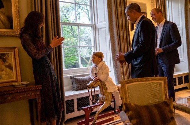 Príncipe George e Obama (Foto: Instagram / Reprodução)