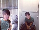 Rihanna brinca com 'clone' de Justin Bieber no banheiro 