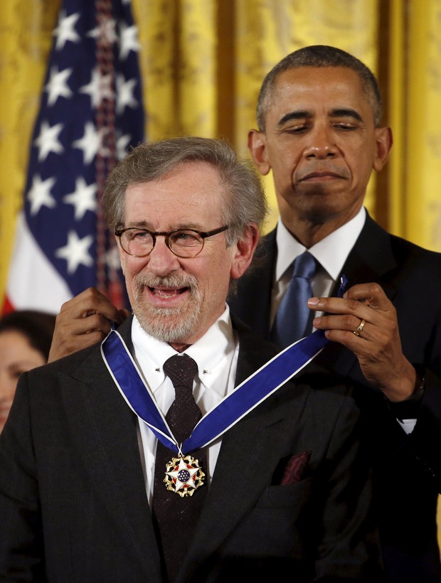 Obama e Steven Spielberg (Foto: REUTERS/Carlos Barria)