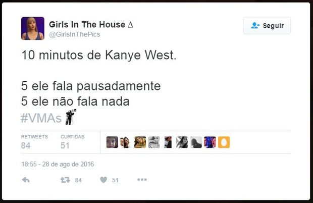 Internautas comentam apresentação de Kanye West no VMA (Foto: Twitter / Reprodução)