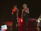 Com taça de champagne, Gwyneth Paltrow dança no palco de Jay-Z