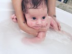 Rubia Baricelli mostra registro da filha durante o banho: 'Quietinha'