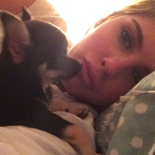 Bárbara Evans com cachorrinho na cama (Foto: Reprodução_Instagram)