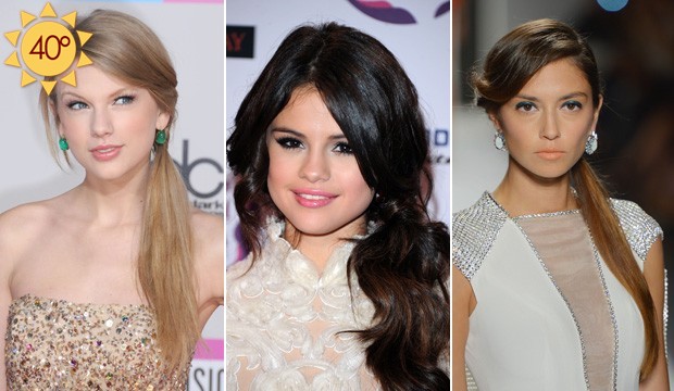 Taylor Swift, Selena Gomez e Jenny Packham com rabo lateral (Foto: Getty Images)