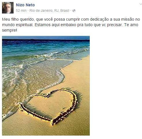 Nizo Neto posta mensagem para o filho (Foto: Reprodução / Facebook)
