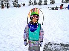 Rafa Justus esquia pela primeira vez e Ticiane Pinheiro registra tudo