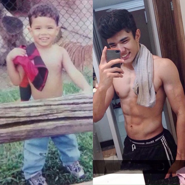Vithor Vasco mostra foto de criança e depois aos 18 anos (Foto: Reprodução/Instagram)
