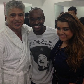 Lulu Santos, Thiaguinho e Preta Gil em bastidores de show no Rio (Foto: Instagram/ Reprodução)