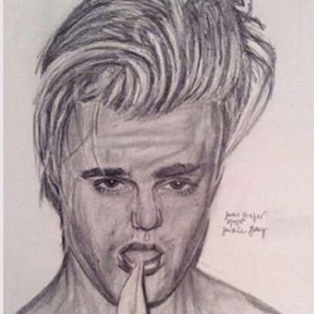 Caricatura de Justin Bieber feita por uma fã (Foto: Instagram/ Reprodução)