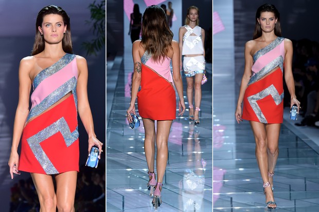 Isabelli Fontana desfila pela grife Versace (Foto: AFP | Getty Images)