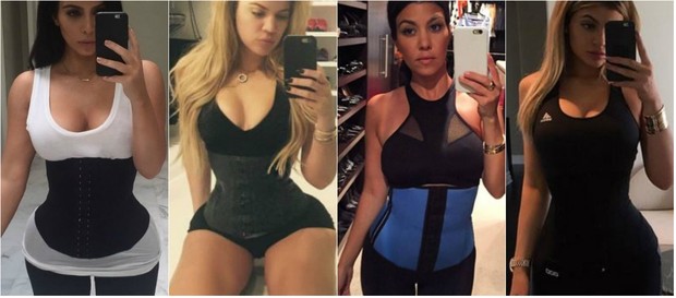 Kim Kardashian, Khloe Kardashian, Kourtney Kardashian e Kylie Jenner usam cinta modeladora para malhar, mas médico faz alerta sobre uso da peça (Foto: Reprodução do Instagram)