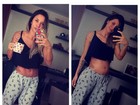 Lizi Benites mostra crescimento da barriga durante gravidez