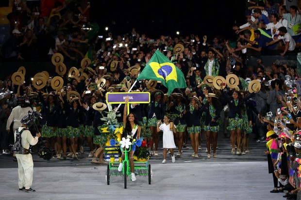 Lea T na cerimônia de abertura da Olimpíada Rio 2016 (Foto: Getty Images)