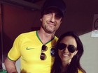 Tatá Werneck tieta Gerard Butler em jogo do Brasil