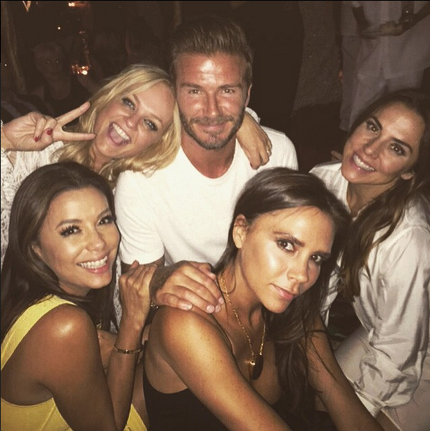 David Beckham e parte das ex-Spicy Girls (Foto: Reprodução/Instagram)