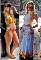 Aline Gotschalg engorda só 1,5 kg e festeja 7º mês de gravidez: 'Ansiedade'